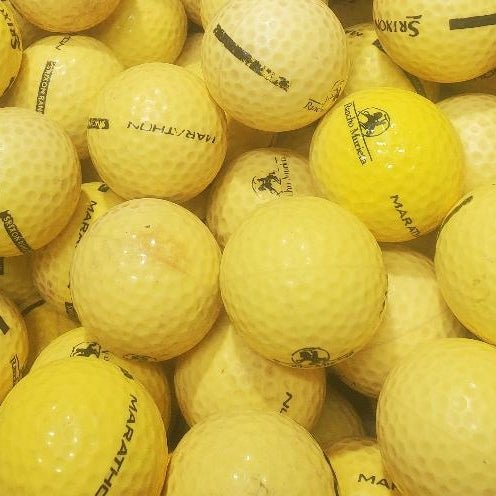 Srixon Marathon Limited Flight Logo Yellow ABC Grade Used Golf Balls | 300 Per Case [REF#062123C] - Golfball Monster