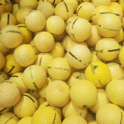 Srixon Marathon Limited Flight Logo Yellow ABC Grade Used Golf Balls | 300 Per Case [REF#062123C] - Golfball Monster