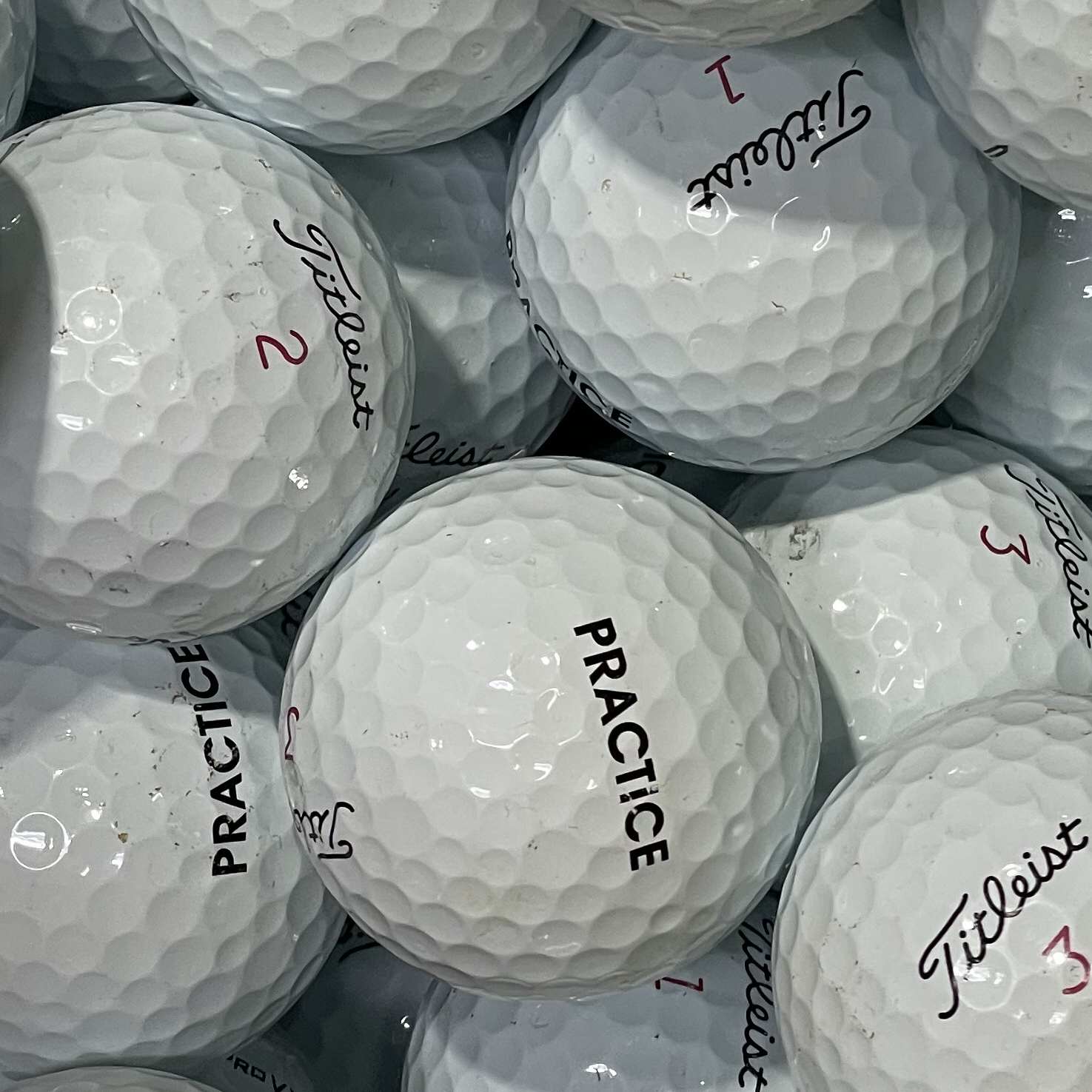 +++ Titleist ProV1x Practice White AB Used Range Golf Balls | One Lot of 3000 [REF#070124A&W05] (7363594059858) (7363595305042) (7372066619474) (7372068290642) (7372068388946) (7372068552786)