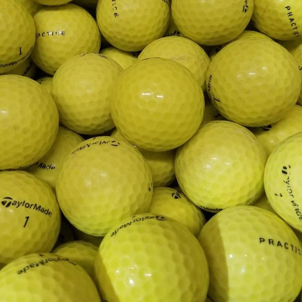 Taylormade Practice No Stripe Yellow Used Golf Balls B Grade | One Lot of 1219 (6924509511762)