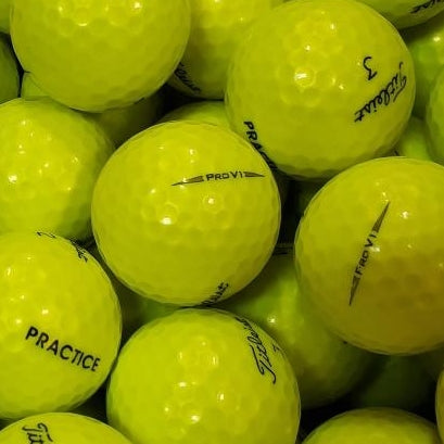 Titleist Pro V1 PRACTICE Yellow Used Range Golf Balls A-B Grade | One Lot of 1047 [REF#1105TPYJ] (7003375370322) (7025526964306) (7025527062610) (7052779978834)