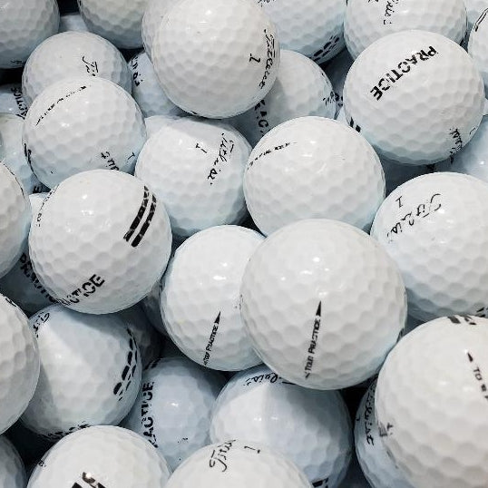 Titleist Tour Practice/NXT With Stripes B-C Grade Used Golf Balls | 600 Balls Per Case [REF#S0915a] (6967573610578)